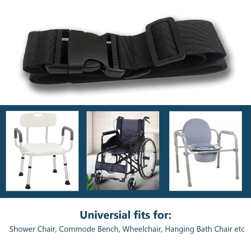 [Australia] - Toilet Shower Chair Seat Belt for Elderly, Bath Bench Anti-Slip Waist Buckle Strap for Bedridden Disabled Patient 
