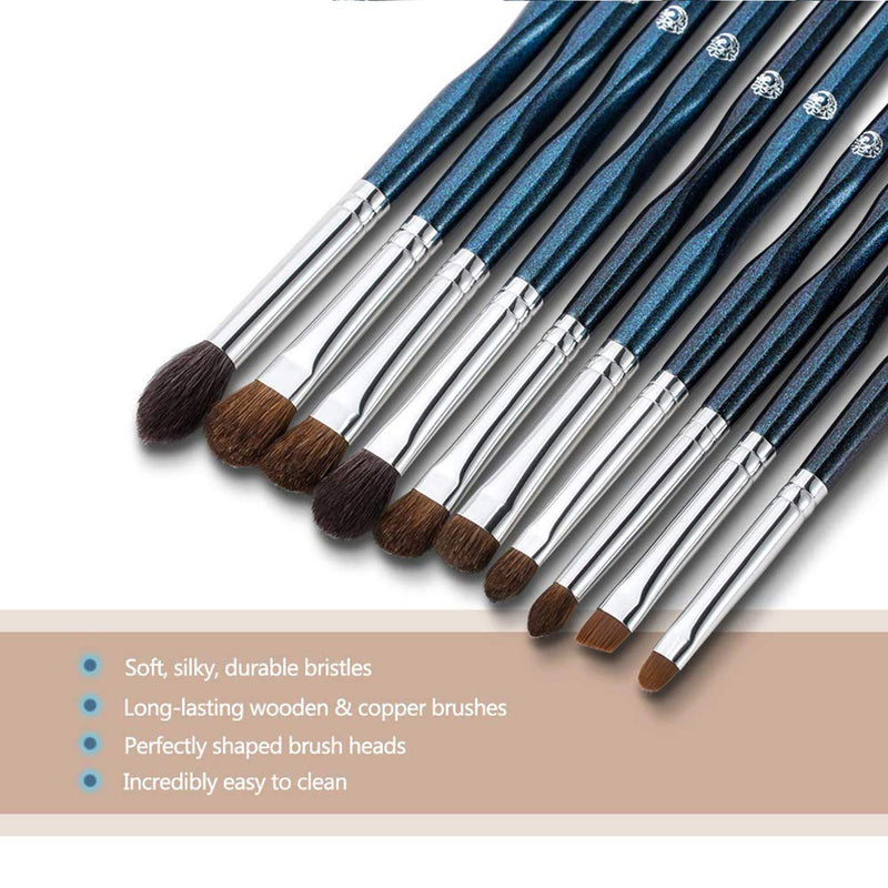 [Australia] - ENERGY Eyeshadow brushes 10 Pcs Premium Synthetic Eye Shadow Blending Concealers Eye shadows Blush Makeup Brushes Starry Blue Cosmetic Brushes with Black Cosmetic Bag. 