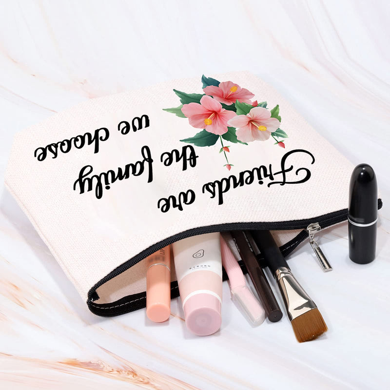 [Australia] - MYSOMY Friends are The Family We Choose Gifts Best Friend Cosmetic Bag Friendship Makeup Bag BFF Gifts (Makeup Bag) 