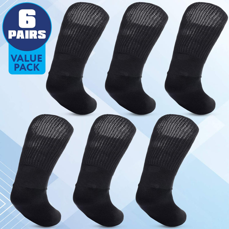 [Australia] - [6 Pairs] of Impresa Extra Width Socks for Lymphedema - Bariatric Sock - Oversized Sock Stretches up to 30'' Over Calf for Swollen Feet And Mens and Womens Legs - One Size Unisex 