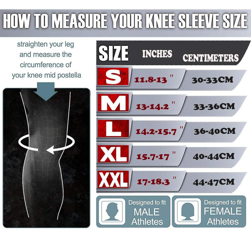 [Australia] - Knee Sleeves (1 Pair), 7mm Neoprene Compression Knee Braces, Great Support for Cross Training, Weightlifting, Powerlifting, Squats, Basketball and More Small Black 