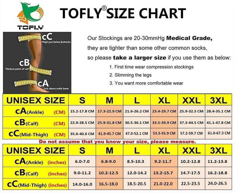 [Australia] - TOFLY® Thigh High Compression Stocking for Women & Men (Pair), Open Toe, Opaque, Firm Support 20-30mmHg Graduated Compression with Silicone Band, Varicose Veins, Swelling, Edema, DVT Beige L Large 20-30mmhg Open-toe Beige 