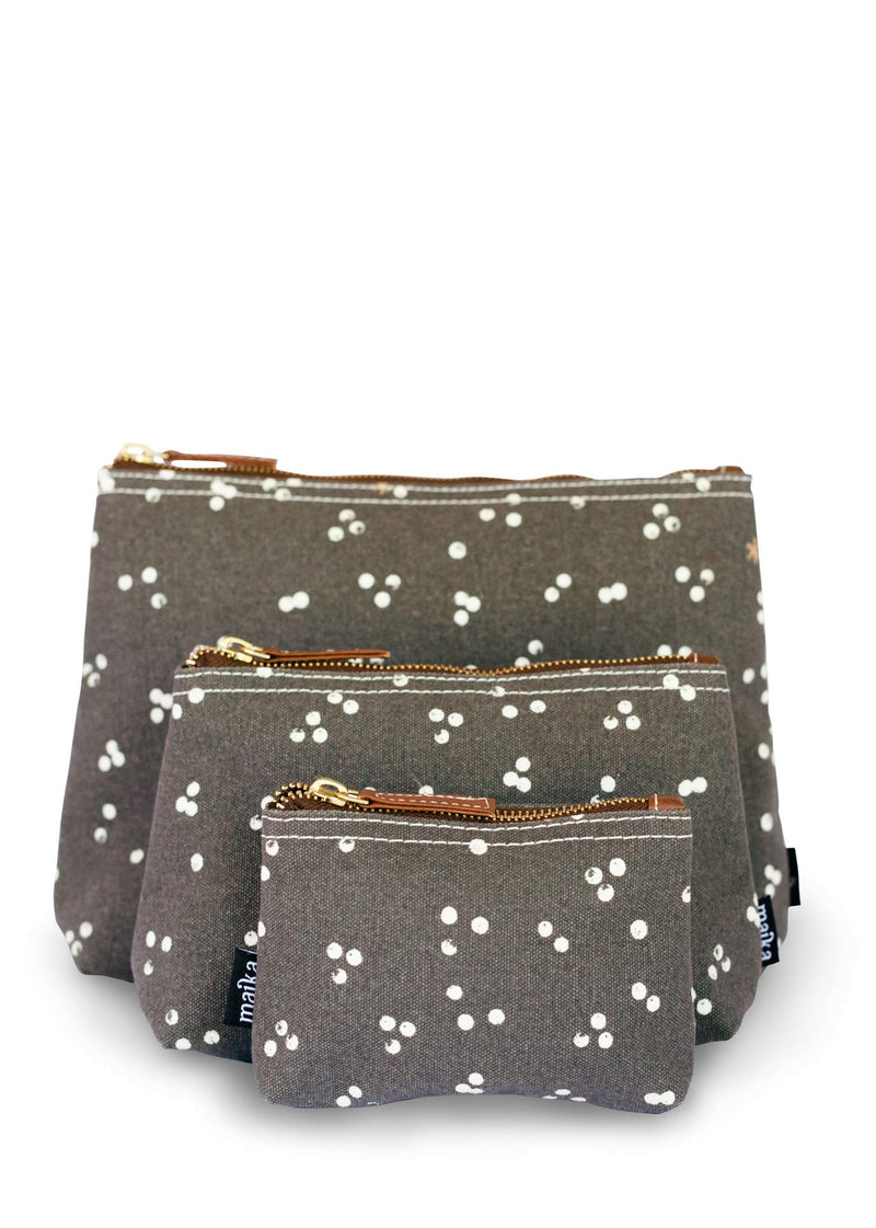 [Australia] - MAIKA Recycled Canvas Medium Travel Pouch, Nochi, Grey 