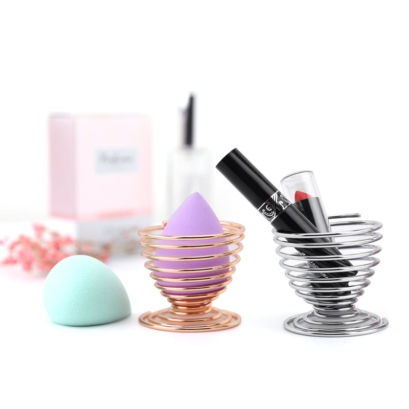 [Australia] - Luxspire Beauty Sponge Blender Holder, Sponge Makeup Blender Holder, Makeup Powder Puff Sponge Holder Beauty Tool Dryer Drying Rack Egg Powder Puff Display Stand - Silver 