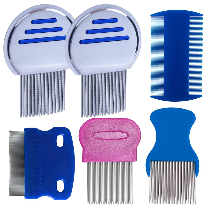 [Australia] - OBSCYON 6Pcs Lice Comb,Double Sided Nit Comb for Head Lice Treatment[including Long Thick Hair], Nit Free Comb for Kids Pets and Adults 