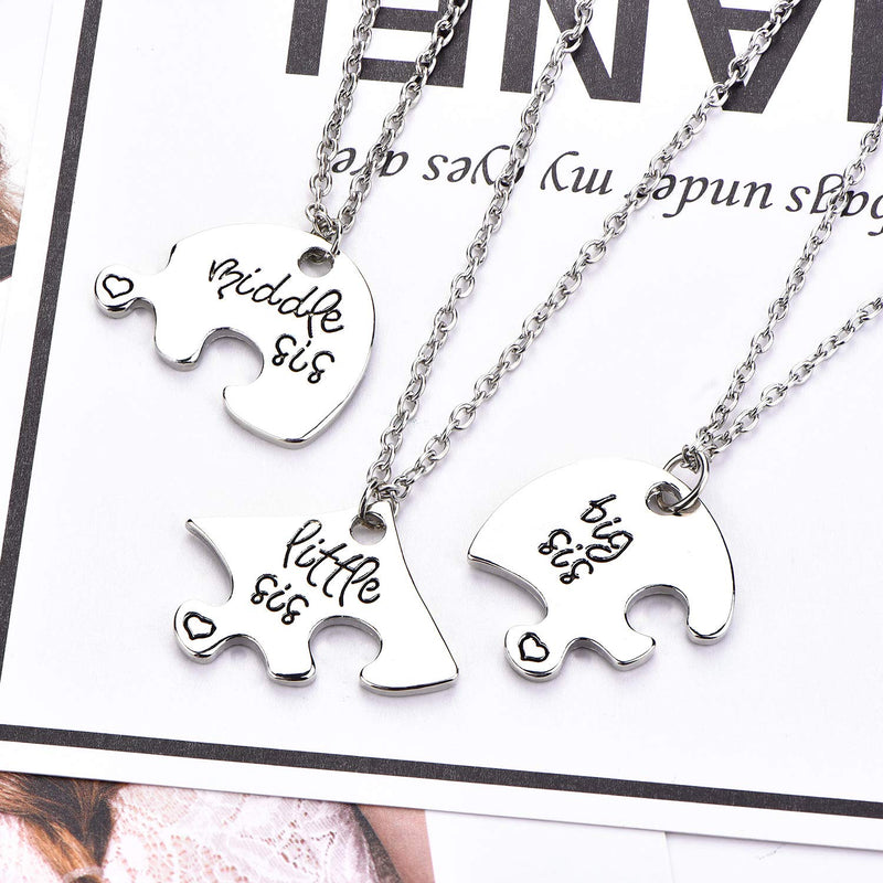 [Australia] - FJ BFF Best Friend Forever Necklace Engraved Puzzle Sister Necklace for 3/4 