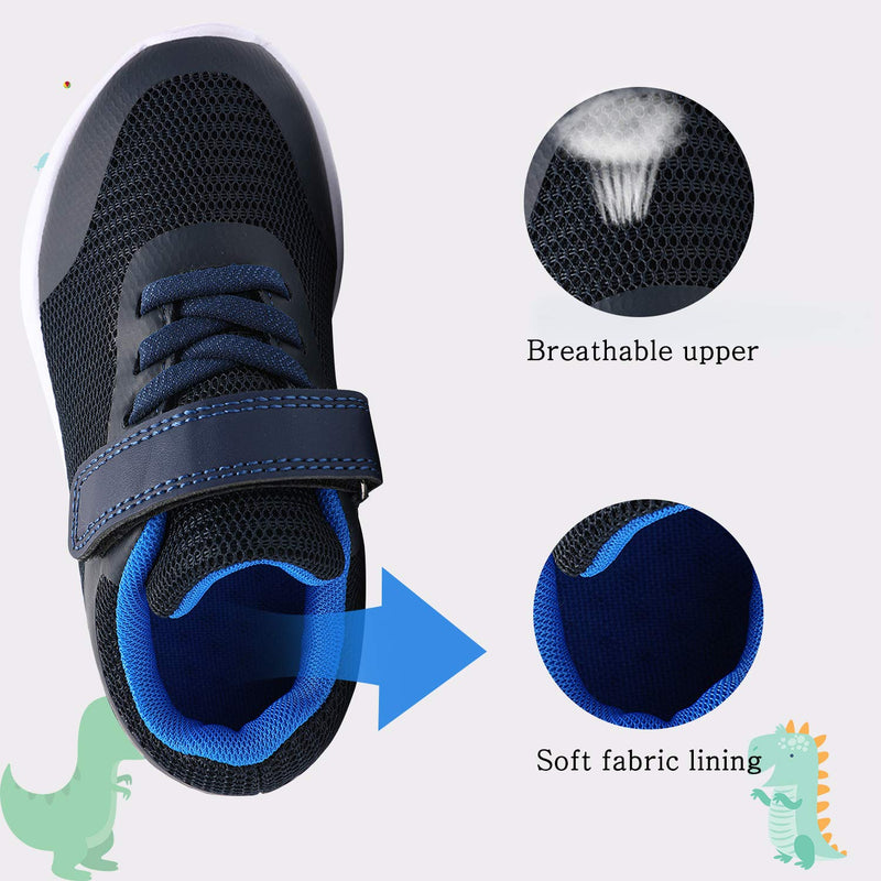 [Australia] - RIBONGZ Toddler Boys & Girls Machine Washable Lightweight Running Shoes 5 Toddler Black/Blue 