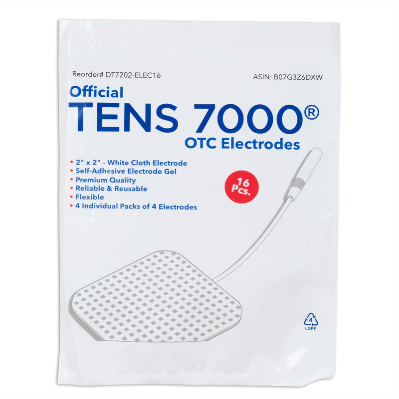 [Australia] - TENS 7000 Official TENS Unit Replacement Pads, 16 Count - Premium Quality OTC TENS Unit Pads, 2" X 2" - Compatible with Most TENS Machines, Replacement Electrodes Value Pack 