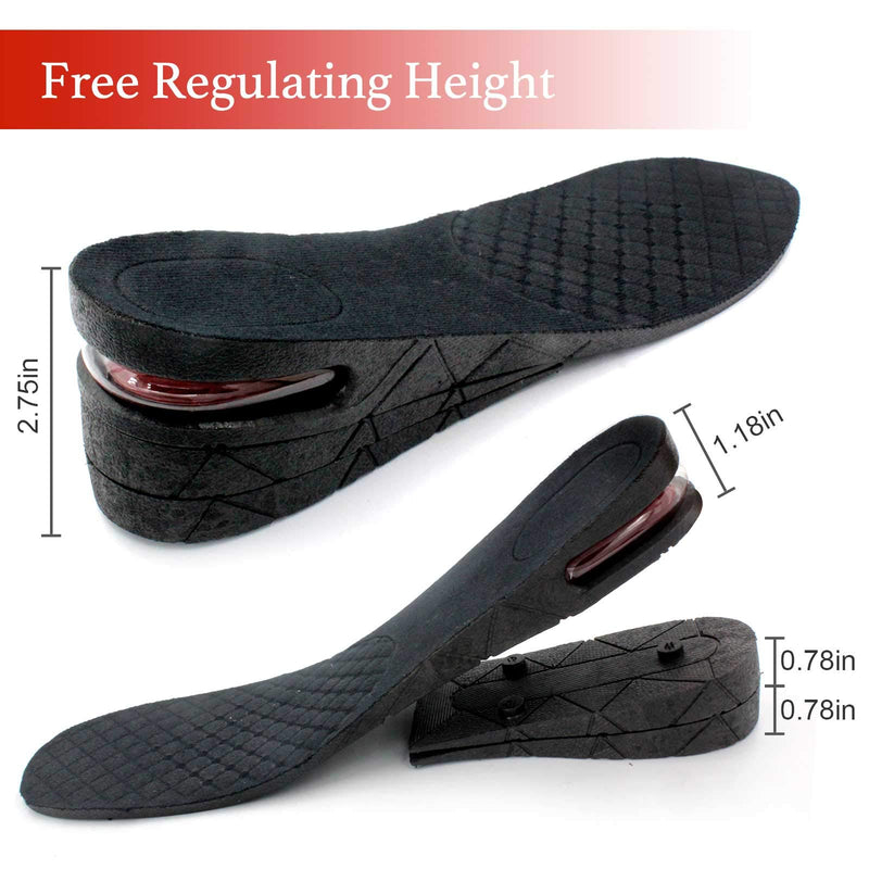 [Australia] - Height Increase Insoles, 3-Layer 1.2" to 2.75” Variable Height Increase Shoe Lifts, Air Cushion Taller Sole Lift, Heel Lift Shoe Height Inserts for Men and Women 3 layer 