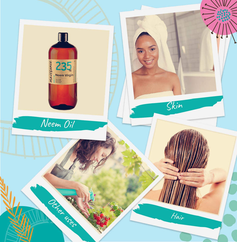 [Australia] - Naissance Virgin Neem Oil 1 Litre - Pure, Natural, Unrefined, Vegan and No GMO 