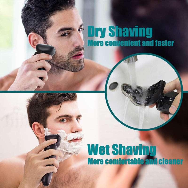 [Australia] - Electric Shavers Men Electric Razors for Men Face Shaver Electric Rechargeable Razor Cordless Shaver for Mens Razors Electric Mens Electric Razors for Shaving Rotary Shavers Waterproof Wet Dry PRITECH USB 