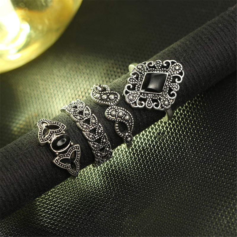 [Australia] - VESOCO 15 Pcs Bohemian Stackable Joint Knuckle Ring Set Crystal Carved Midi Ring Punk Finger Rings for Women and Girls(Style 1) Style 1 