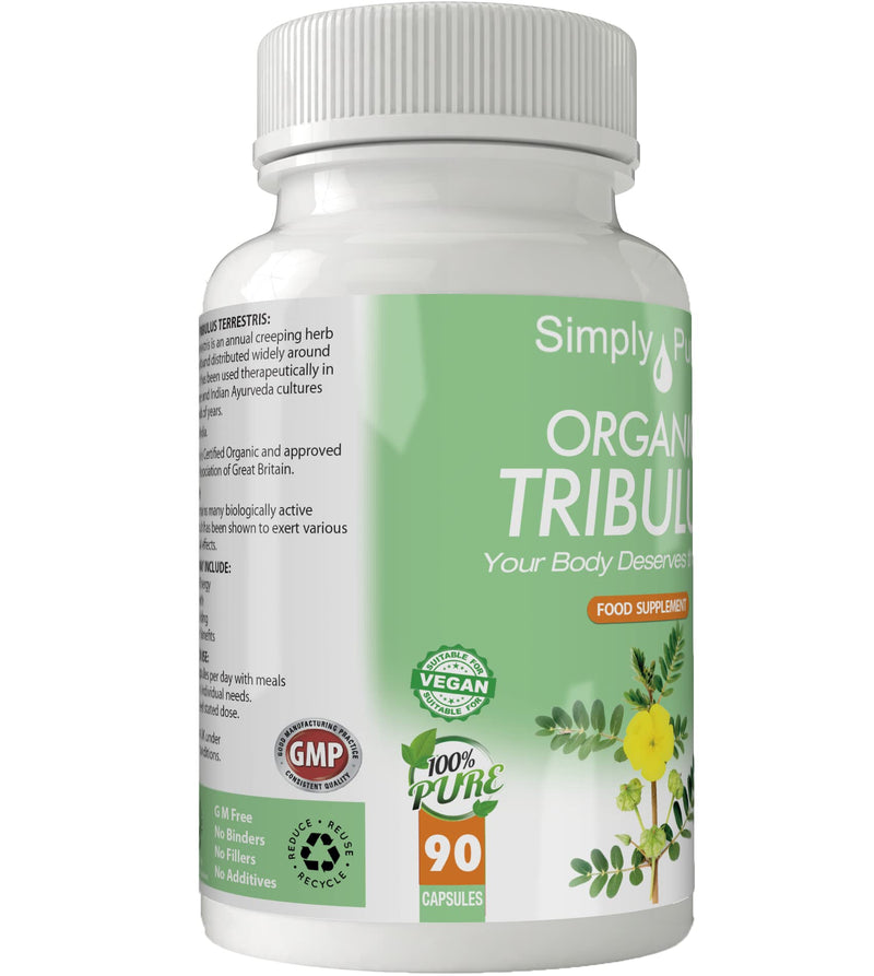 [Australia] - Simply Pure Organic Tribulus Capsules x 90, (500mg), 100% Natural Soil Association Certified, Gluten Free, GM Free and Vegan. 