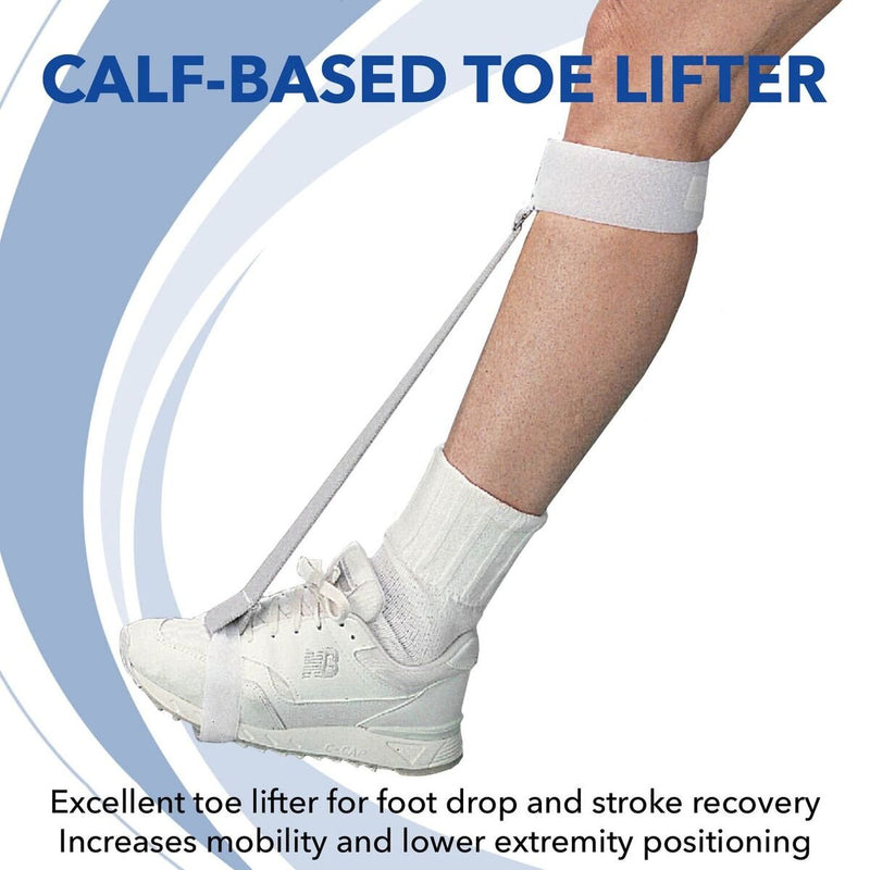 [Australia] - Sammons Preston 57147 Calf-Based Toe Lifter, Stable Foot Positioner for Lower Extremity Positioning, Stroke and Foot Drop Brace Lifts Toes, Neutral Position for Foot Pain, Ankle Joint Stabilizer Cuff 