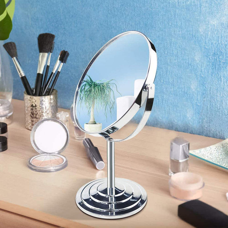 [Australia] - HY Double Sided Magnifying Mirror - 7 Inch Round Swivel Vanity Tabletop Mirrors,Makeup Standing Mirror with 3X Magnification 