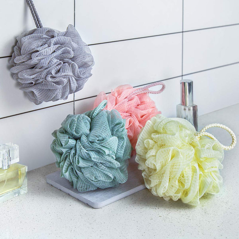 [Australia] - TungSam Bath Loofah Sponge. The Body Shower Scrubber - Pack of 4. (Multi-Color) Multi-color 