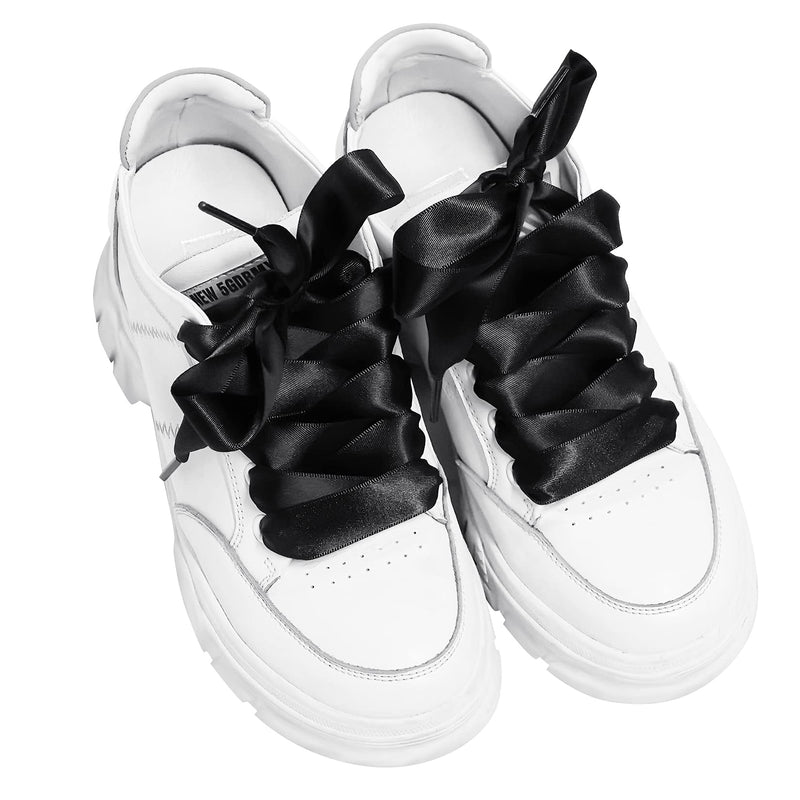 [Australia] - Marrywindix 12 Pairs 47" Flat Satin Ribbon Shoelaces Colorful Silk Shoestrings Wide Shoe Laces for Sneakers Skate Shoes Boots Sport Shoes (12 Colors) 