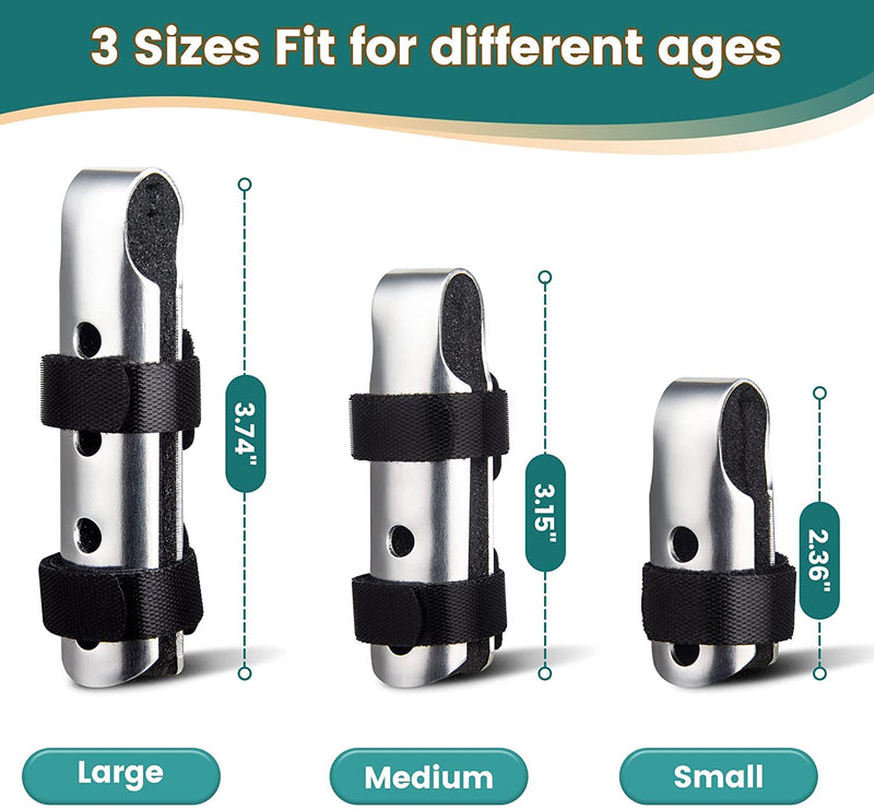 [Australia] - 3-Size Metal Finger Splints, EDNYZAKRN Aluminum Finger Support Brace for Trigger Finger Broken Finger, Mallet Finger Splint Straightening for Arthritis 