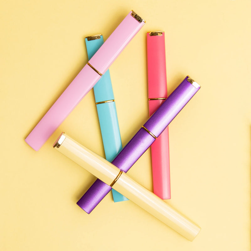 [Australia] - 5-Piece Glass Nail File Set with Hard Cases, Professional Manicure Glass Fingernail Files, Gently Shape Nails with Expert Precision & Enjoy a Smooth Finish - Bona Fide Beauty Premium Czech Glass Tealpurpleyellow 