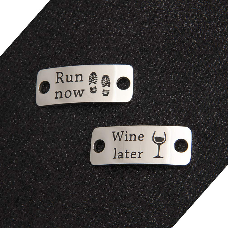 [Australia] - bobauna Run Now Win Later Shoe Lace Tag Inspirational Trainer Tags Gift for Runner Fitness Gym Gift 