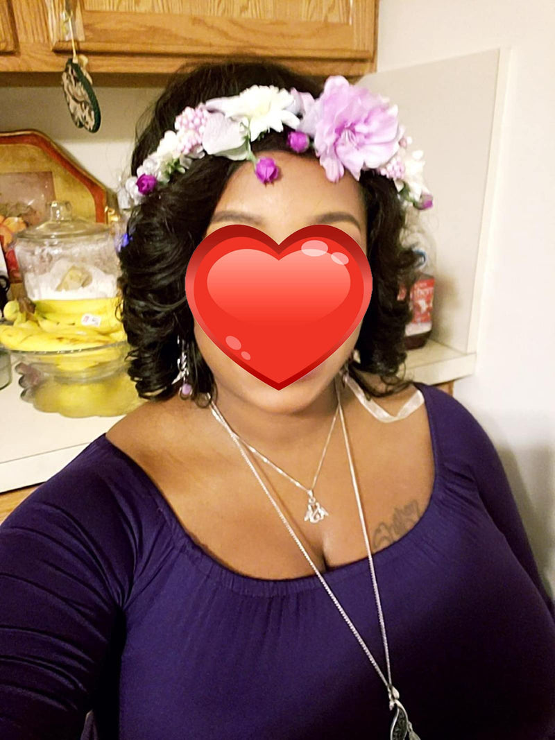 [Australia] - Floral Wreath Headband Bride Flower Crown Hair Wreath Hair Garland Flower Halo Floral Headpiece Boho with Ribbon Wedding Party Festival Purple, One Size 1 