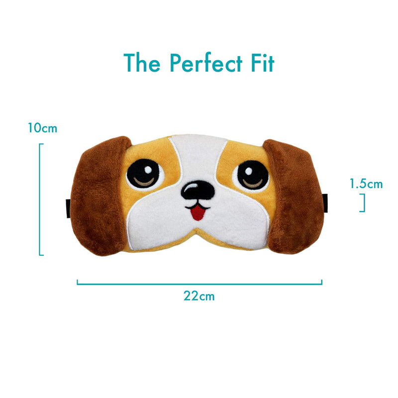 [Australia] - Fluffy Animal Eye Mask for Sleeping - (Beagle) Adjustable Strap Sleep Mask Beagle 