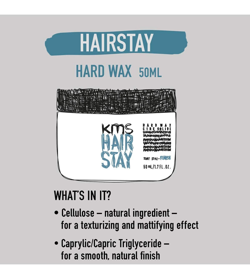 [Australia] - KMS Hair Stay Hard Wax, Hair Texturiser For Hair Styling, 50 ml 