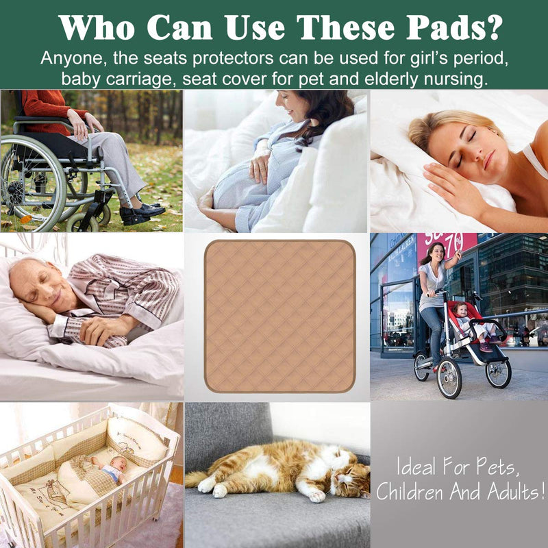 [Australia] - GRUENERDE Waterproof Chair Pads for Incontinence Washable Absorbent Seat Protector Pads Reusable Pee Pads for Adults Kids Wheelchair 2pcs Black 22"x21" 