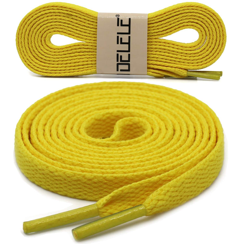 [Australia] - DELELE 2 Pair Super Quality 24 Colors Flat Shoe laces 5/16" Wide Shoelaces for Athletic Running Sneakers Shoes Boot Strings 23.62"Inch (60CM) 05 Yellow 