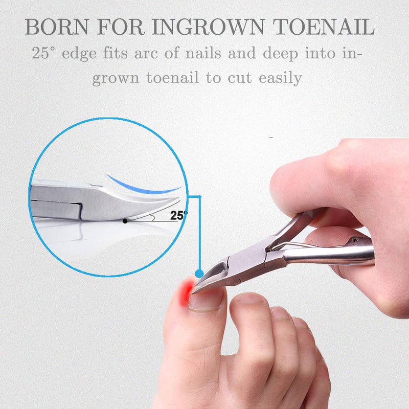 [Australia] - Toe Nail Clipper for Ingrown or Thick Toenails,Toenails Trimmer and Professional Podiatrist Toenail Nipper for Seniors with Surgical Stainless Steel Surper Sharp Blades Lighter Soft Handle 