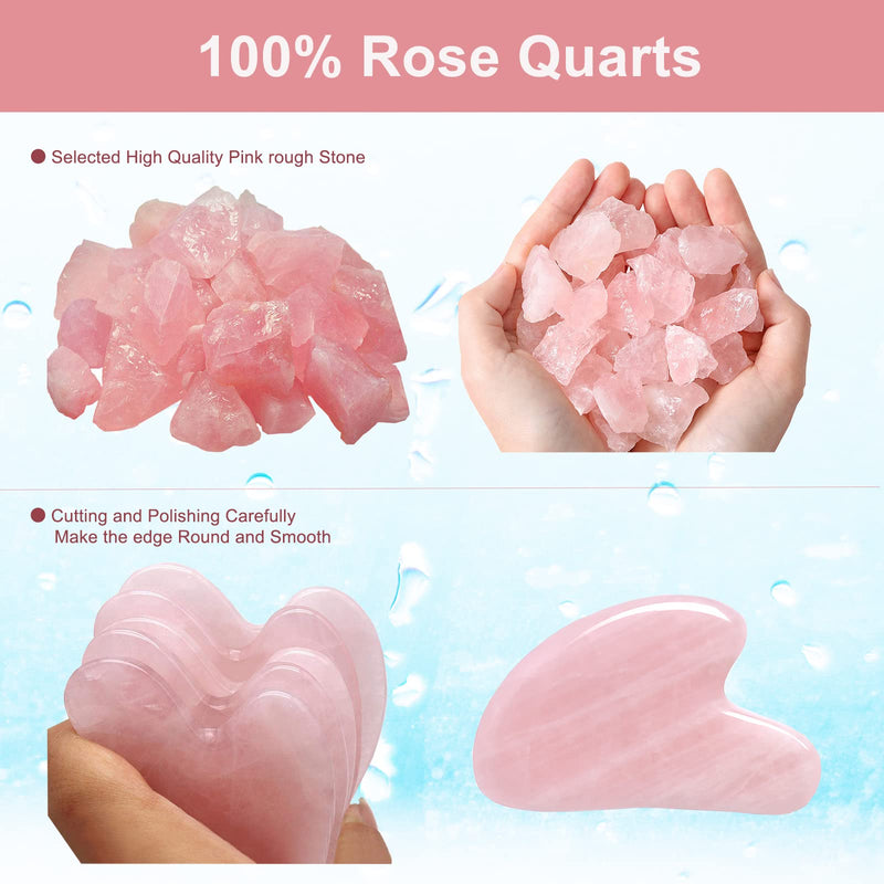 [Australia] - Gua Sha Massage Tool, Real Jade Gua Sha Stone Face Jawline Muscle Sculptor, Facial ScrapingTool for SPA Acupuncture Therapy Massaging for Face Neck Shoulder Back-Pink Pink 