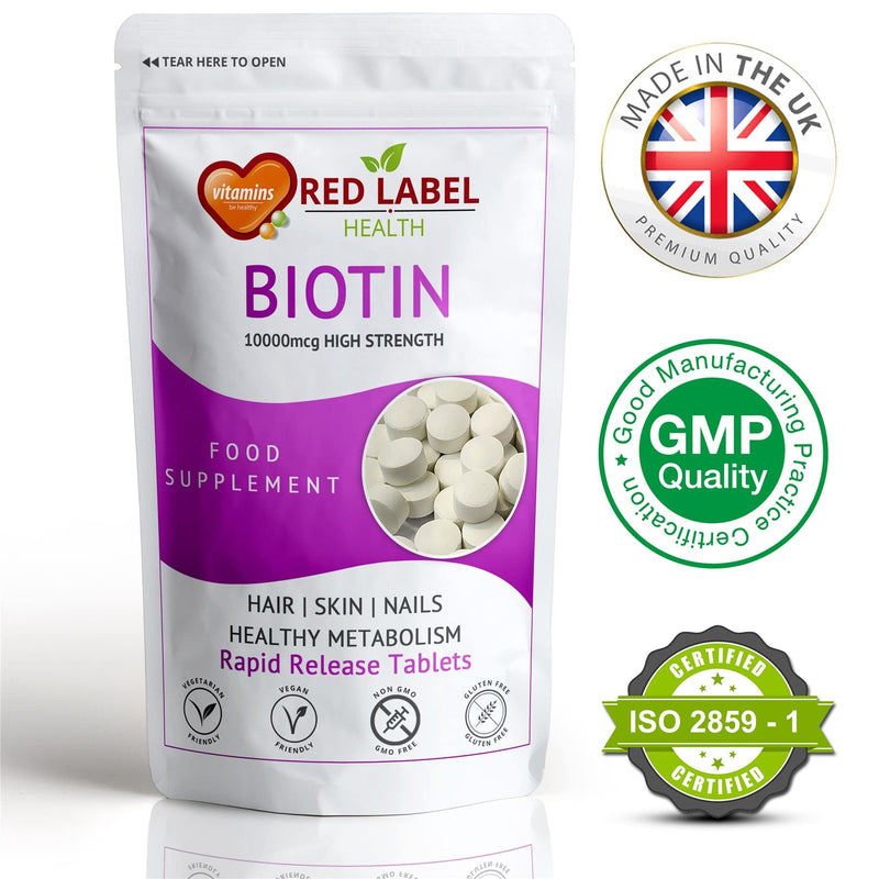 [Australia] - Biotin 10,000mcg - 30 Tablets (1 Month Supply) - Hair Growth Supplement, Skin, Nails for Men & Women | Vegetarian | Vegan | Made in UK. 1 count (Pack of 30) 