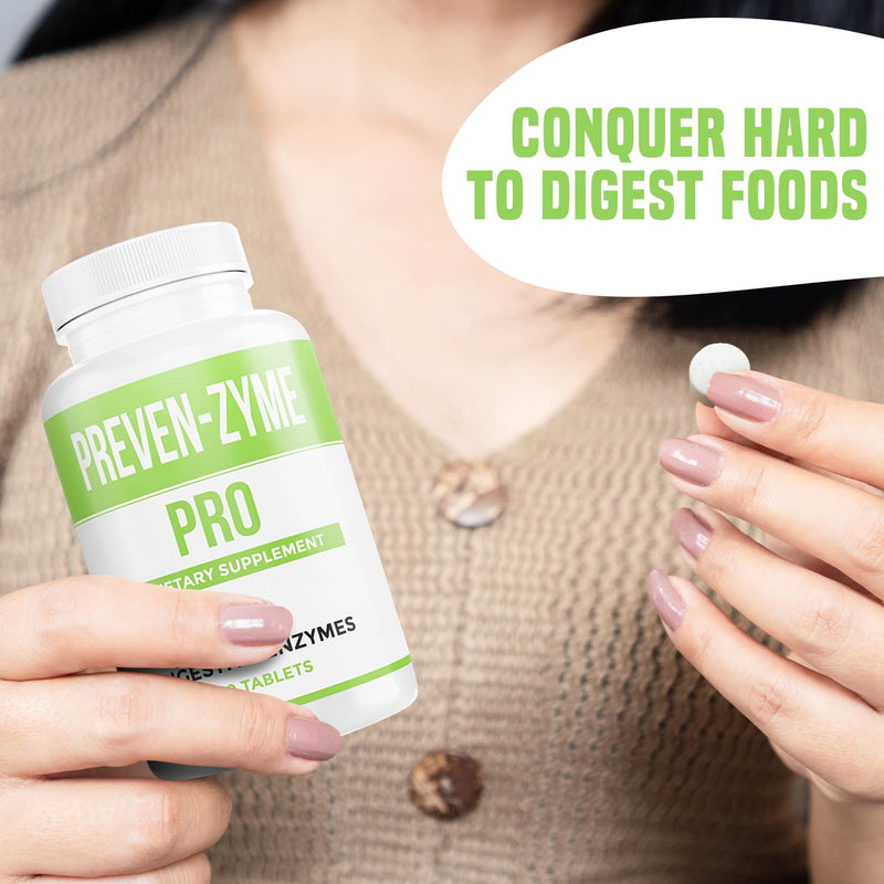 [Australia] - Prevenzyme Pro Digestive Enzyme Supplement (90 Tabs) Manufactured by Legere Pharmaceuticals for ES Global Supports Healthy Digestion, Relieves Gas & Bloating with Pepsin Pancreatin Papain Bromelain 