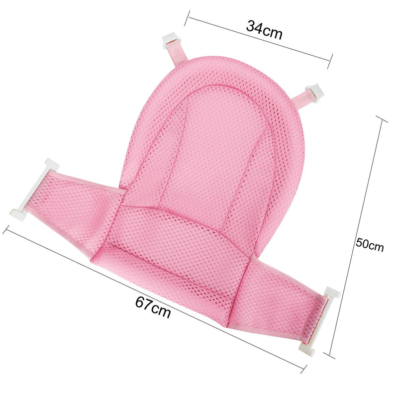 [Australia] - Infant Baby Bath Pad Non Slip Bath Seat Net for Babies Infant Supportive Bathtub Pillow Baby Newborn Bath Support Sling Soft Breathable Bath Cushion 3D Mesh Bath Support Seat Adjustable for 0-36months Pink 