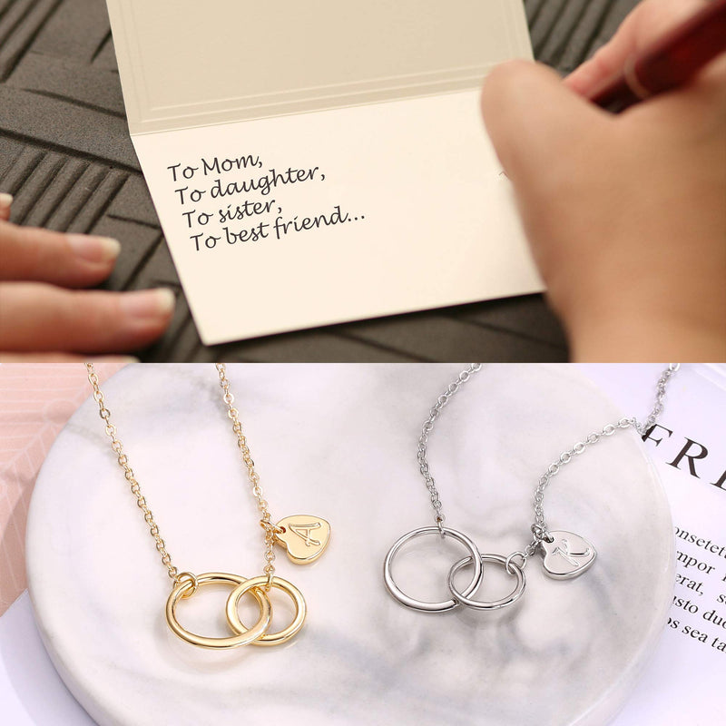 [Australia] - Initial Infinity Circle Necklaces for Women, 14K Gold Plated Infinity Circle Necklace for Mother Daughter Gifts Grandma Sister Best Friend Necklace Mother's Day Birthday Friendship Gifts for Women A - Gold 