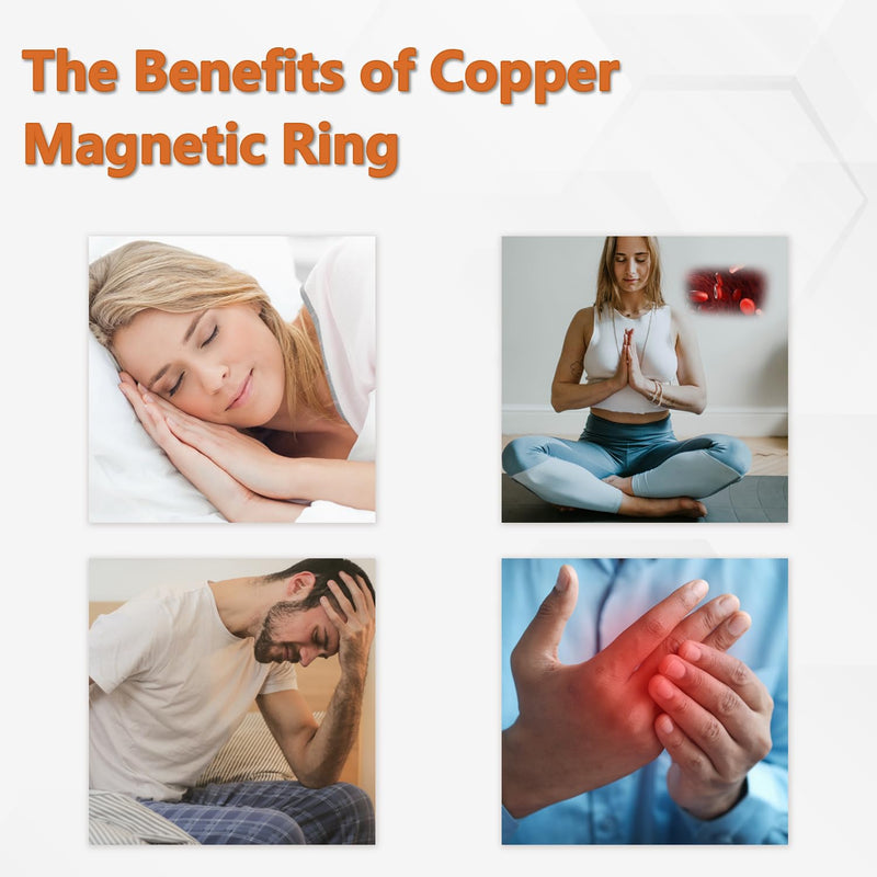 [Australia] - MagEnergy 2PCS Copper Ring for Women,Pure Copper Magnetic Rings,Adjustable Thumb Fingers Ring with Jewelry Gift Box Copper+rose Gold 
