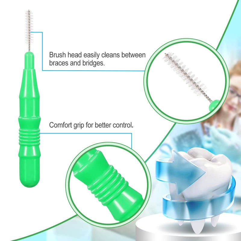 [Australia] - 30 Pieces Interdental Brushes Oral Dental Hygiene Floss Brush Flossing Head Braces Pick Brush Bristle Flossers Braces Tooth Brushes for Cleaning Tooth Cleaning Tool 