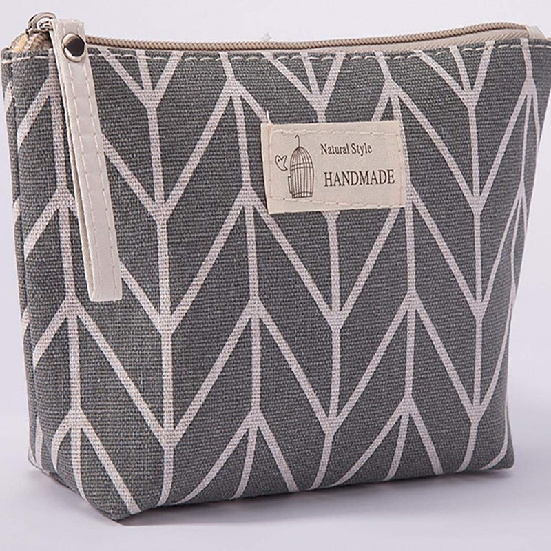 [Australia] - Shuiniba Portable Large Capacity Print Cosmetic Bag Travel Makeup Bag Toiletry Bags 8.3 x 5.1inch - Grey 