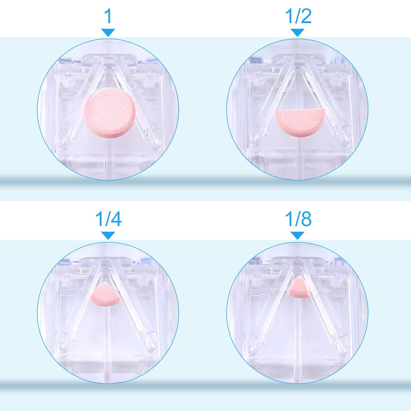[Australia] - Pill Cutter, Opret Pill Splitter with Blade for Small Pills Large Pills Cut in Half Quarter for Tablet Vitamin Medicine (Transparent) 