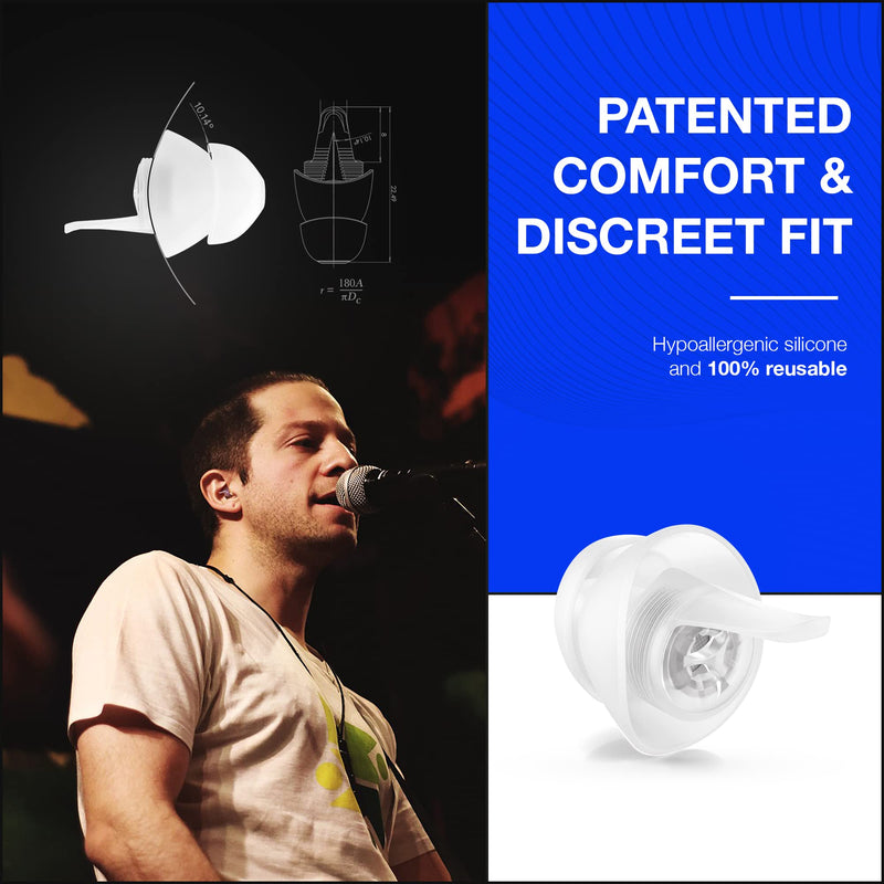 [Australia] - EARPEACE PRO High Fidelity Music Earplugs for Concerts and Events – Reusable Musician and Drummer Hearing Protection Earplugs – Patented Noise Reduction Up to 20dB, Silver Case Music - PRO 