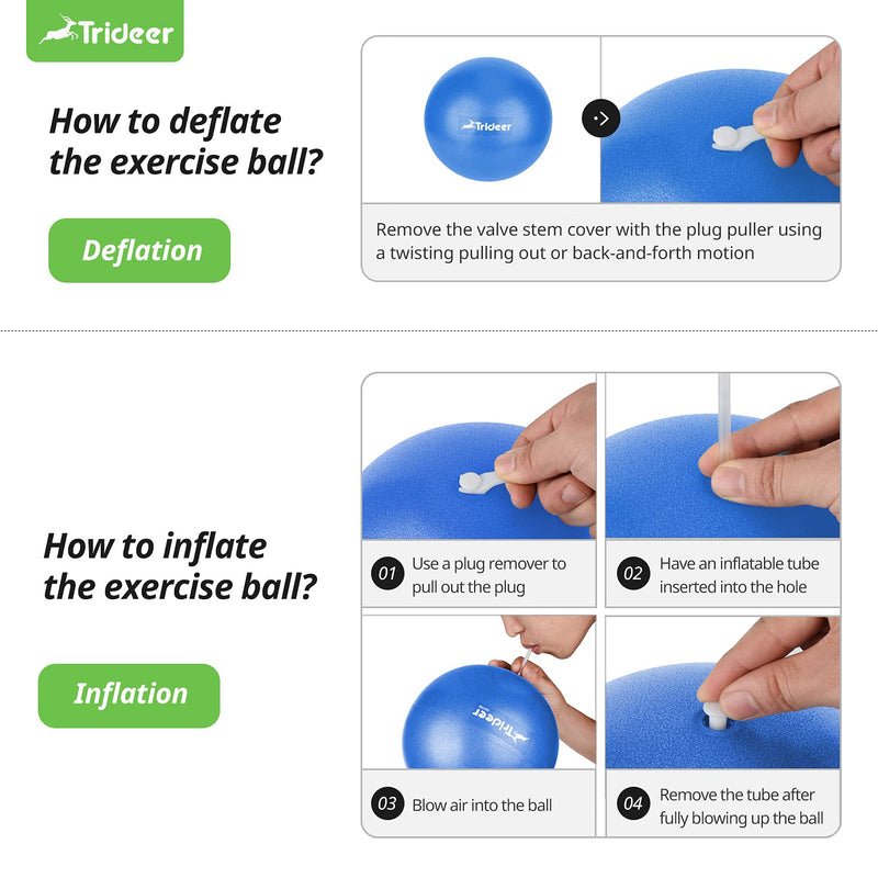 [Australia] - Trideer Pilates Ball 9 Inch Core Ball, Small Exercise Ball with Exercise Guide Barre Ball Bender Ball Mini Yoga Ball for Pilates, Yoga, Core Training, Physical Therapy, Balance, Stability, Stretching Dark Blue 23cm 