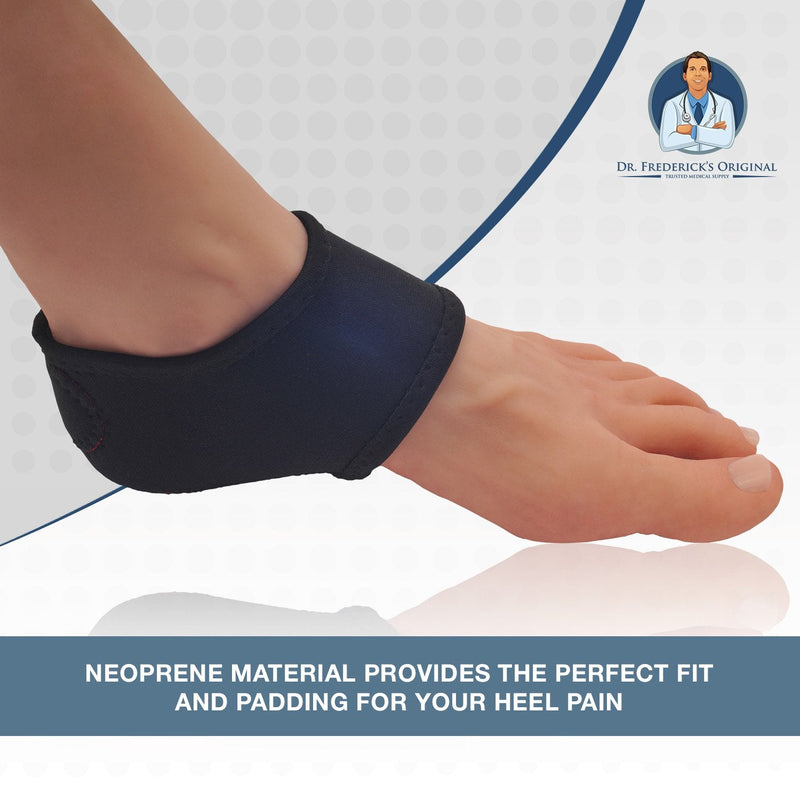 [Australia] - Dr. Frederick’s Original Neoprene Heel Guard Set - 2 Pieces - Heel Protectors - Relieve Heel Pain from Plantar Fasciitis - Heel Spur - Cracked Heels - W7.5 - 10 | M6 - 8 