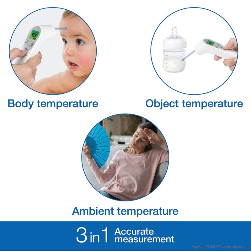 [Australia] - Microlife Non-Contact Forehead Thermometer, Digital Infrared No-Touch Thermometer for Adults, Kids & Baby, Large Backlit LCD Screen, Fever Alarm, Memories, Easy to Use with Instant Accurate Readings 
