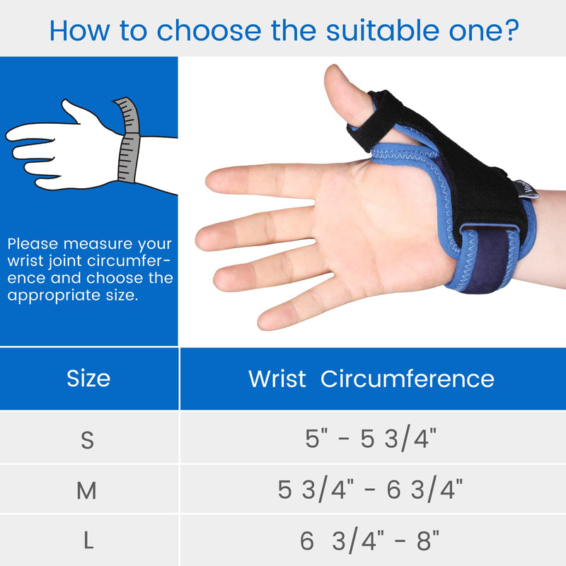 [Australia] - VELPEAU Reversible Thumb Splint, Spica Support Brace for Right and Left Hand for Arthritis, Trigger Finger, Pain Relief, Tendonitis, Sprained, Carpal Tunnel Stabilizer, Immobilizer Wrist Strap (Medium) M 