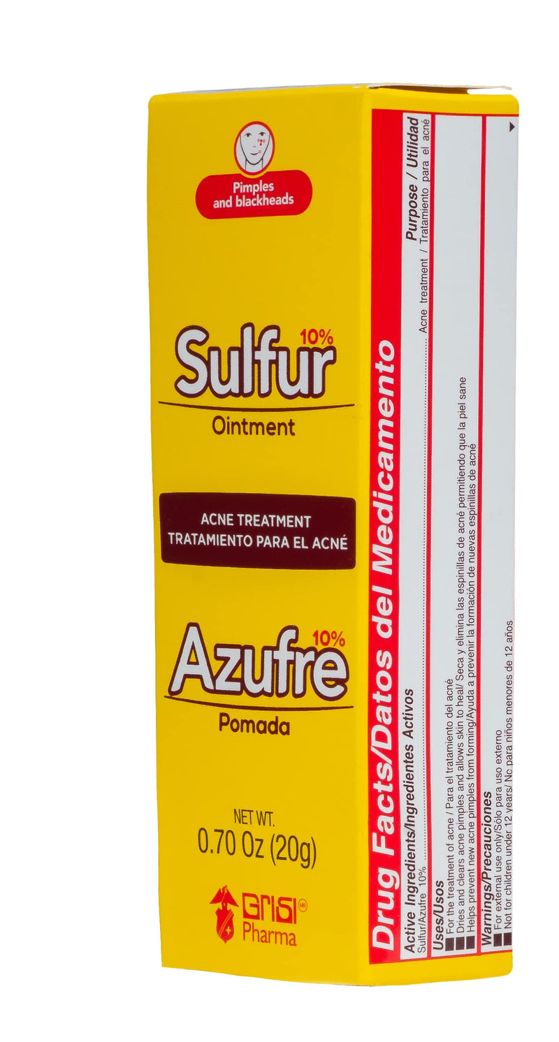 [Australia] - Grisi Sulfur Ointment, Ointment with 10% Sulfur, Assists You in Treating Pimples, Blackheads or Blemishes, Acne Treatment,2-Pack of 0.70 Oz, Tubes. 