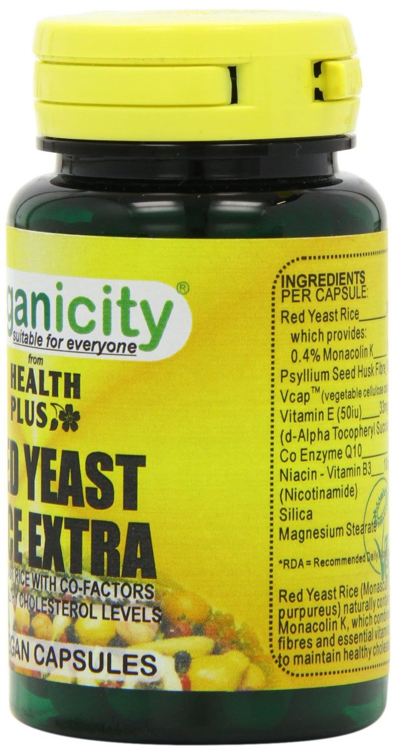[Australia] - Veganicity Red Yeast Rice Extra Heart Health and Cholesterol Supplement - Pack of 60 Capsules 