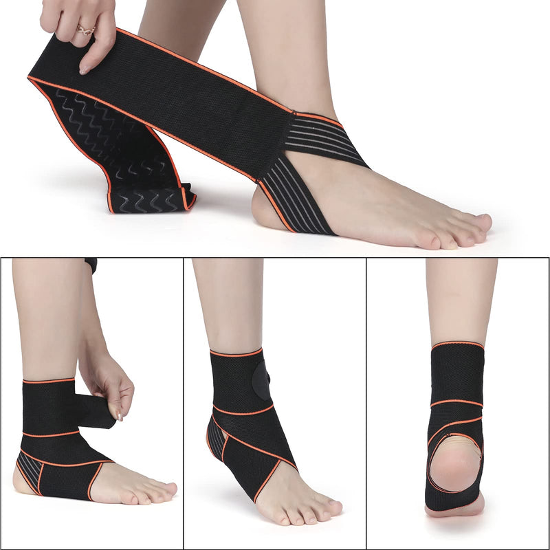 [Australia] - Ankle Support,Ankle Brace for Men and Women, Adjustable Ankle Compression Brace for Plantar fasciitis, arthritis sprains, muscle fatigue or joint pain, heel spurs, foot swelling,Suitable for Sports 1 Orange 