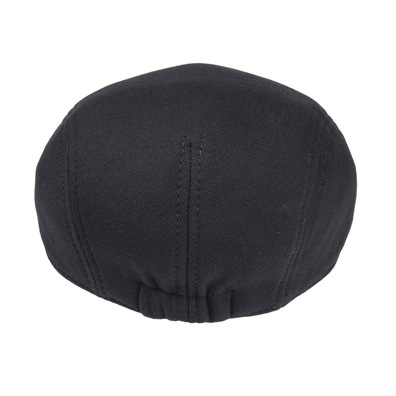 [Australia] - FEINION Men Cotton Newsboy Cap Soft Fit Cabbie Hat Black 