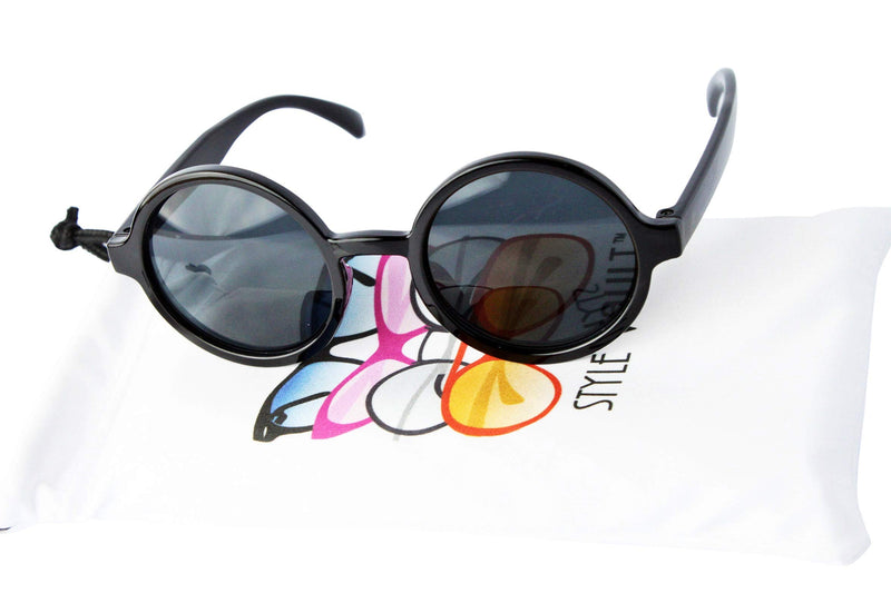 [Australia] - Kd3008 Baby Infant Toddlers Age 0~24 Months Round Retro Sunglasses Black 