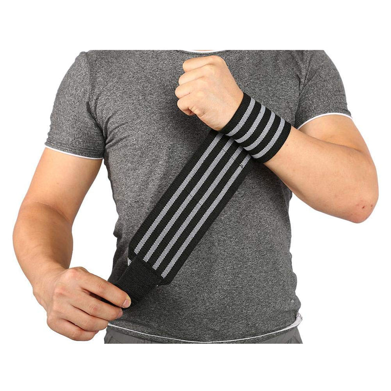[Australia] - Compression Wrist Support Braces Weight Lifting Strap Fitness Gym Sport Wrist Wrap Bandage Hand Support Wristband For Powerlifting, , Strength Training(Black ash) 